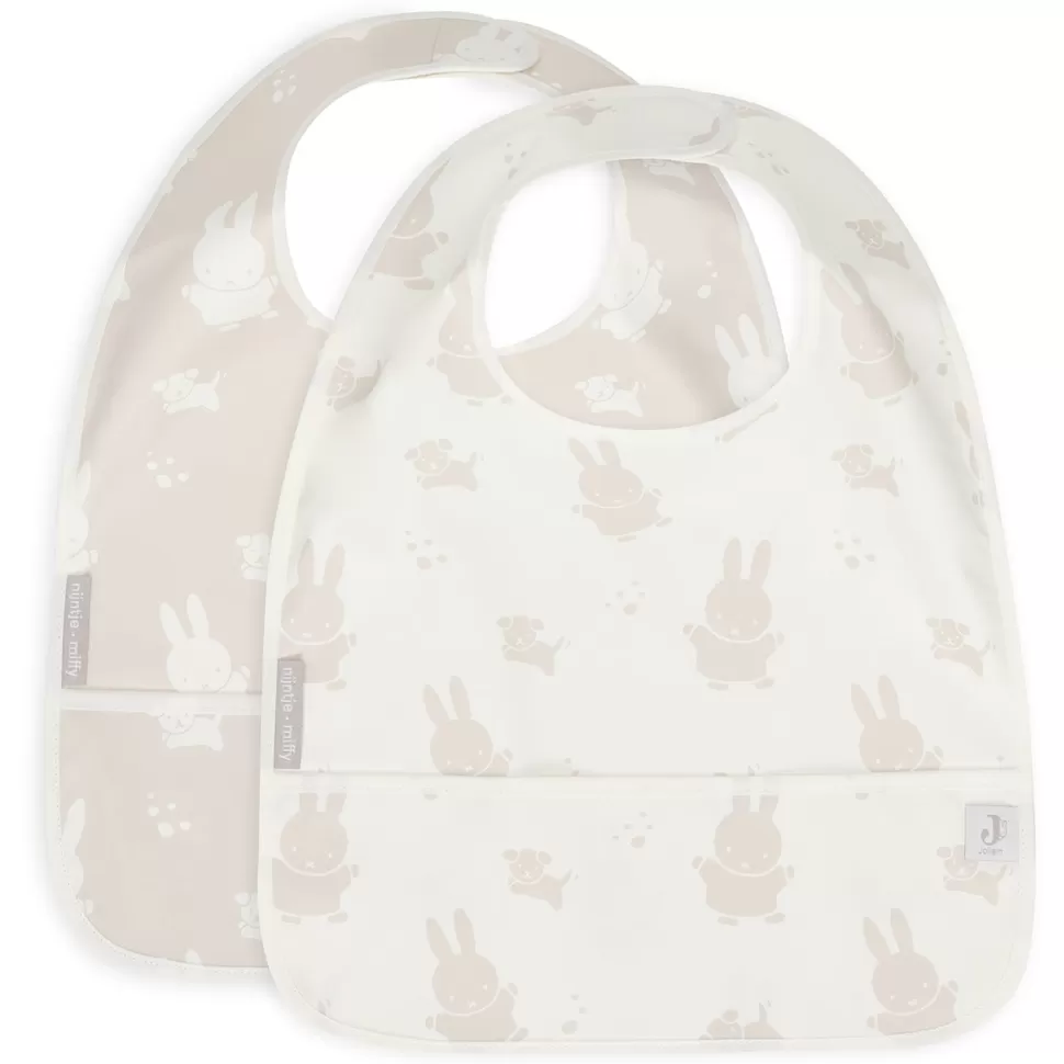 Jollein Bavoir | Repas>Lot de 2 Bavoirs Happy Miffy - Nougat
