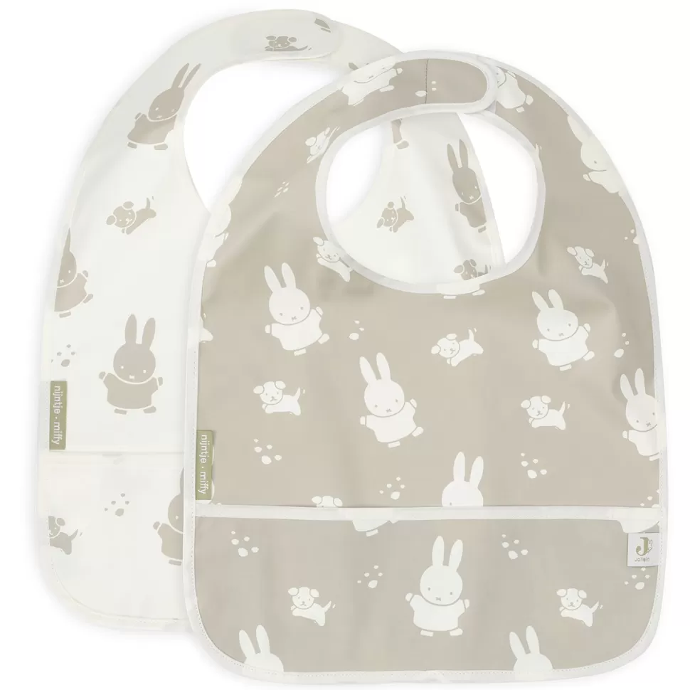 Jollein Bavoir | Repas>Lot de 2 Bavoirs Happy Miffy - Olive Green