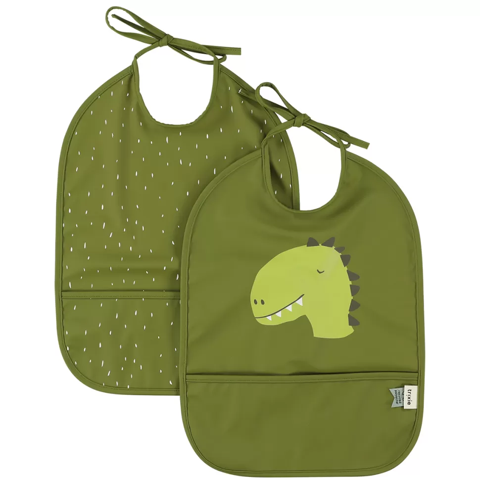 Trixie Baby Bavoir | Repas>Lot de 2 Bavoirs Imperméables - Mr. Dino