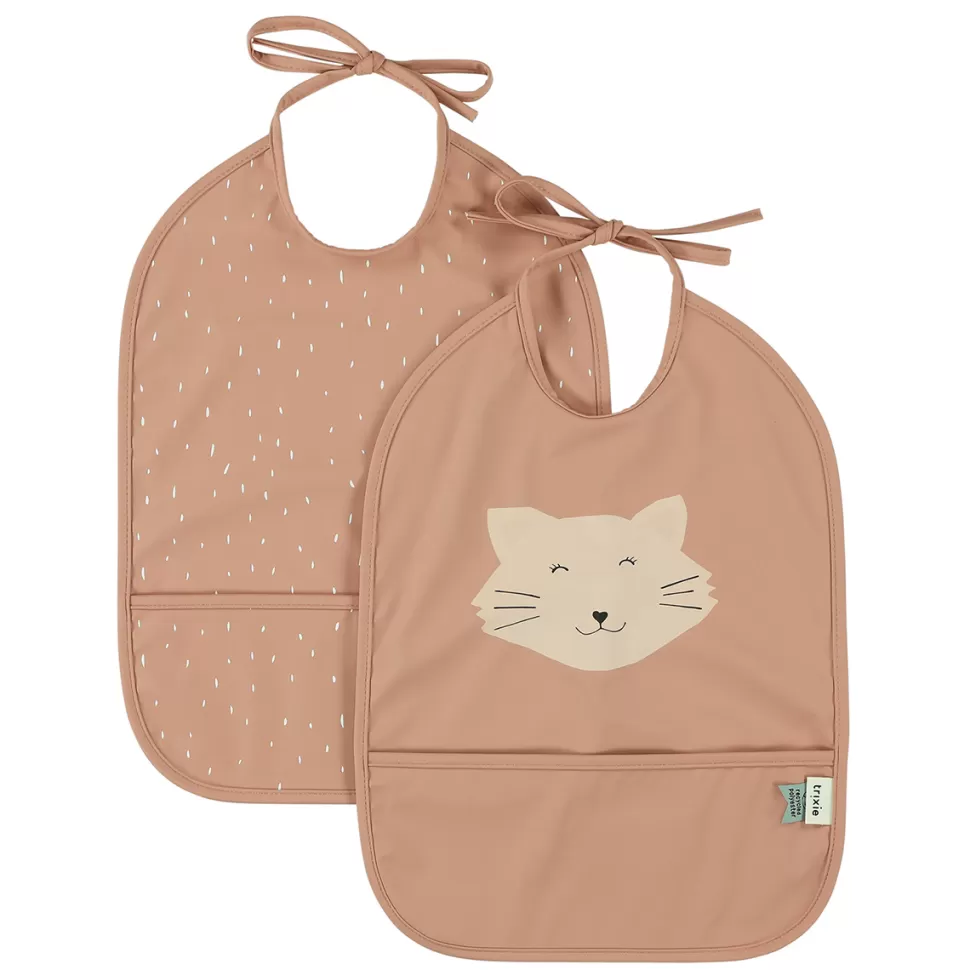 Trixie Baby Bavoir | Repas>Lot de 2 Bavoirs Imperméables - Mrs. Cat