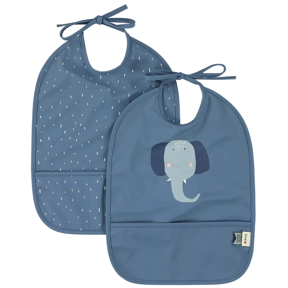 Trixie Baby Bavoir | Repas>Lot de 2 Bavoirs Imperméables - Mrs. Elephant