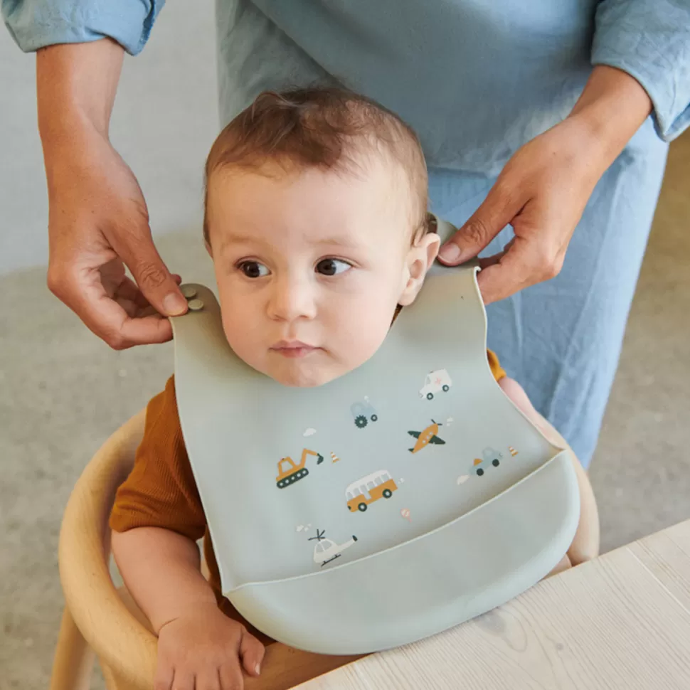 Liewood Bavoir>Lot de 2 Bavoirs Tilda - Vehicle Dove Blue Mix