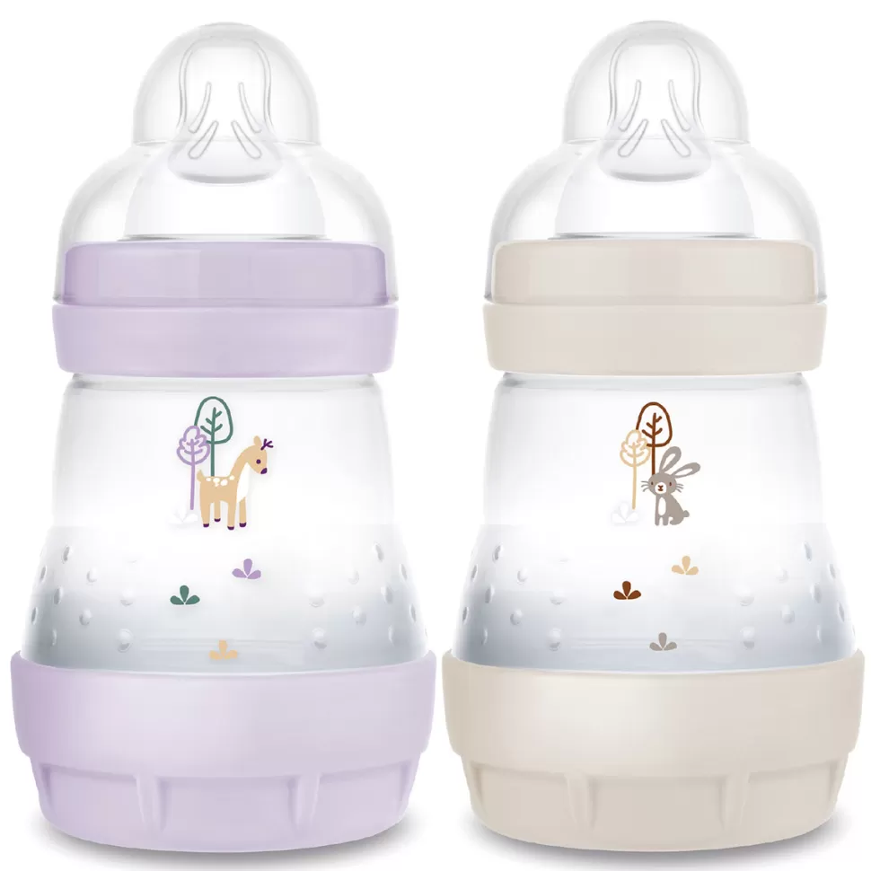 MAM Biberonnerie>Lot de 2 Biberons Anti-coliques Easy Start Lilas et Sable - 160 ml