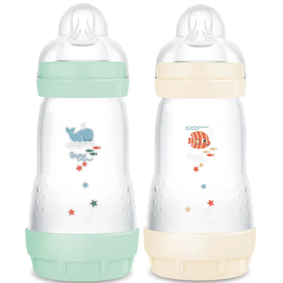 MAM Biberonnerie>Lot de 2 Biberons Anti-coliques Easy Start Menthe et Coton - 260 ml