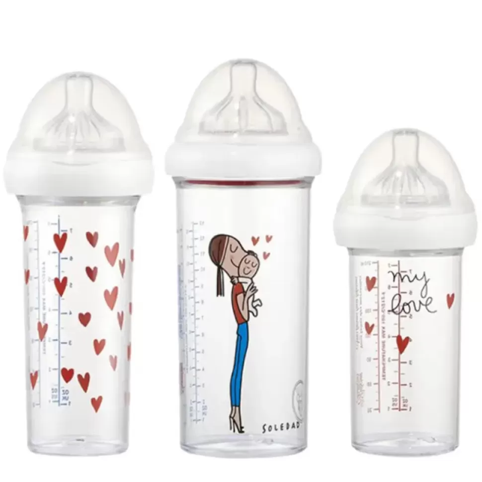 Le Biberon Français Biberonnerie>Lot de 3 Biberons My Love - 210 ml et 360 ml