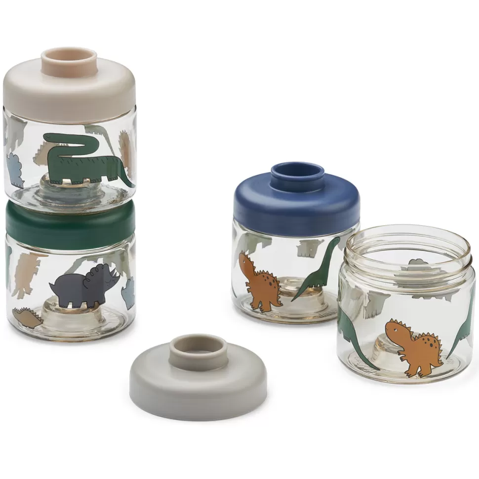 Liewood Repas>Lot de 4 Boîtes de Conservation Dominique - Dinosaurs Mist