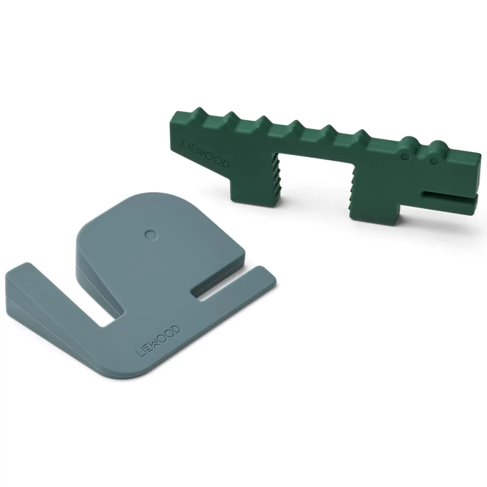 Liewood Décoration>Lot de 2 Butoirs de Porte Bjarke - Whale Blue & Garden Green