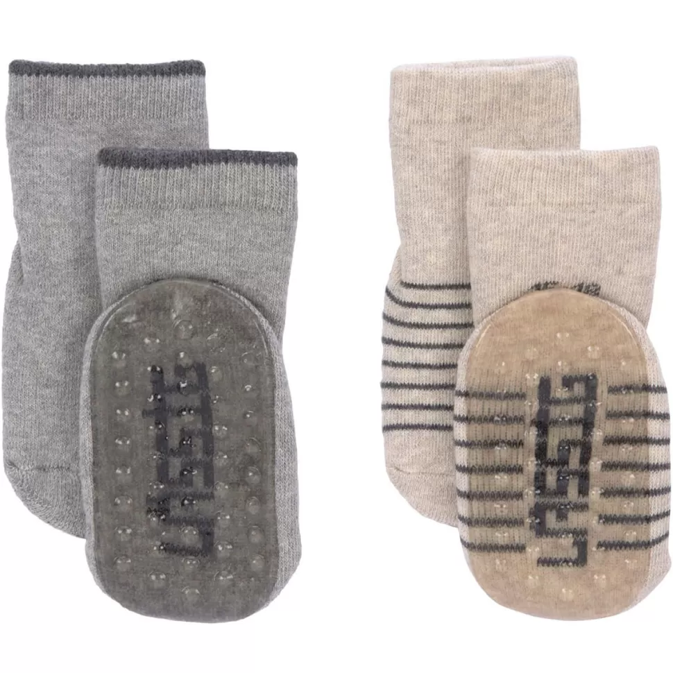LÄSSIG Accessoires Bébé>Lot de 2 Chaussettes Antidérapantes Gris - 23/26