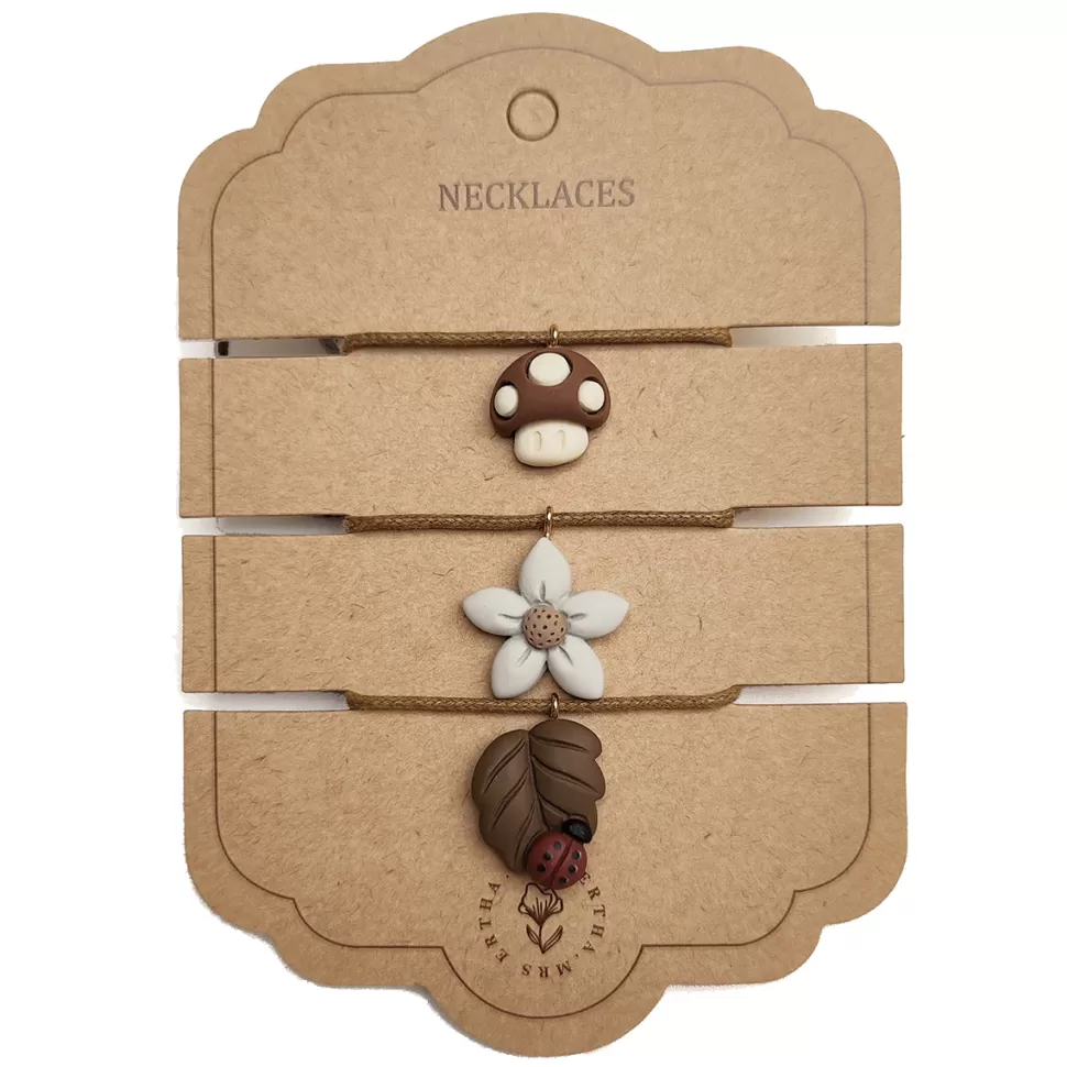 Mrs. Ertha Accessoires Bébé>Lot de 3 Colliers - Mushroom Flower & Leaf