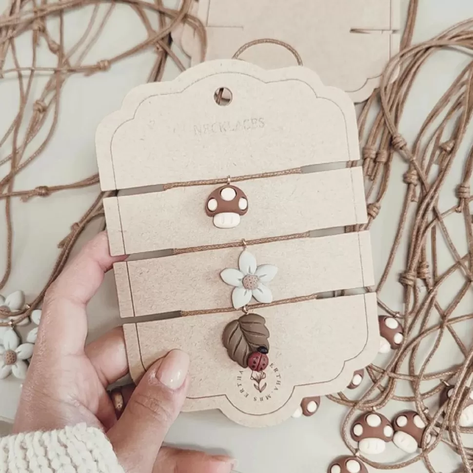 Mrs. Ertha Accessoires Bébé>Lot de 3 Colliers - Mushroom Flower & Leaf