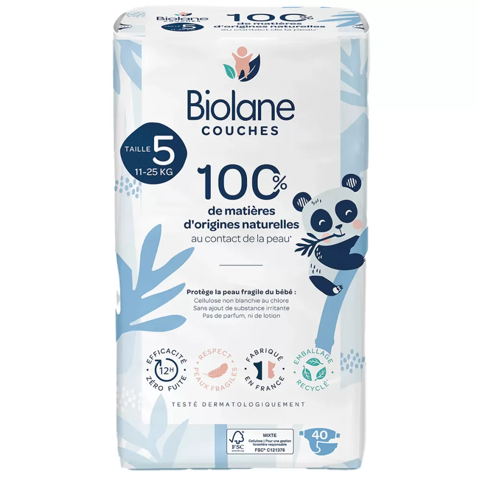 Biolane Couche>Lot de 40 Couches Ecologiques - T5