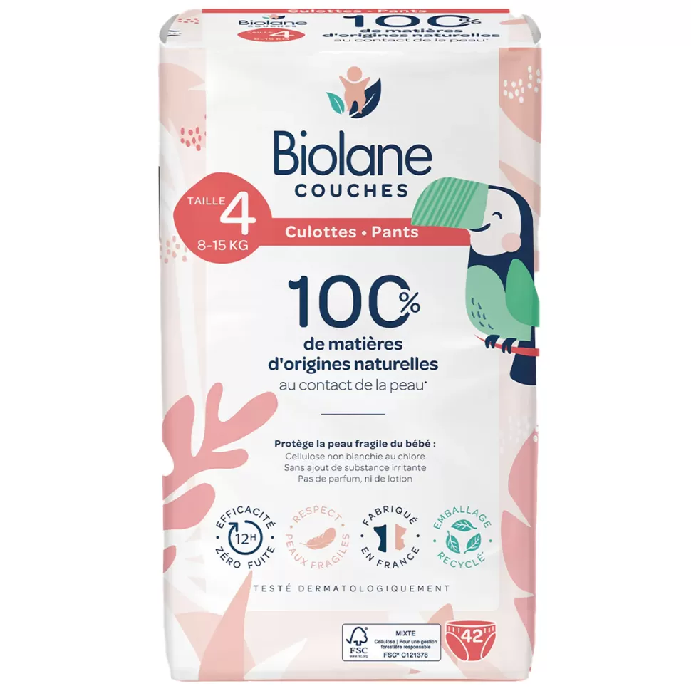 Biolane Couche>Lot de 42 Couches Ecologiques - T4