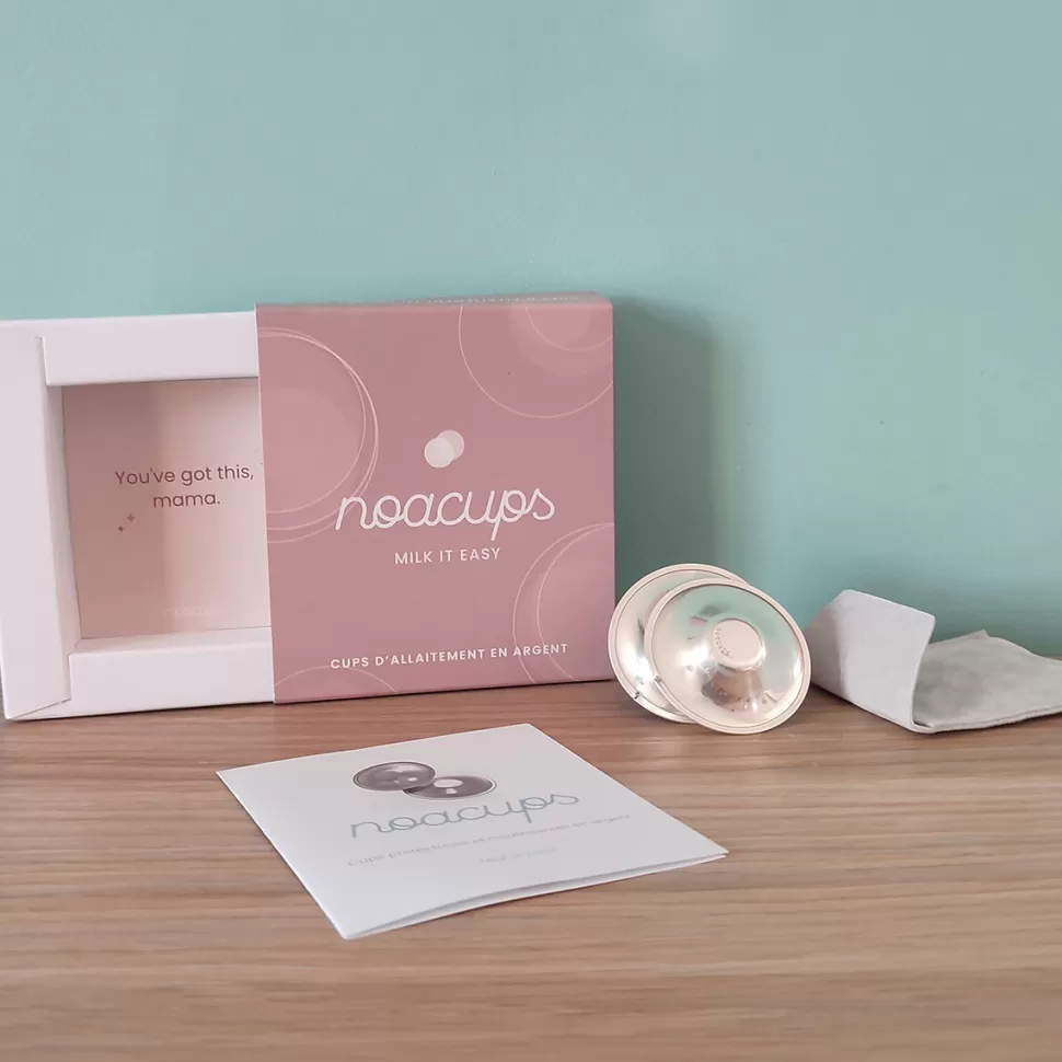 Noacups Allaitement>Lot de 2 Coupelles d'Allaitement en Argent - Taille Unique