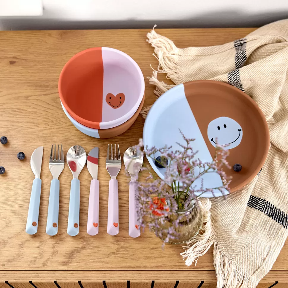 LÄSSIG Repas>Lot de 3 Couverts Happy Rascals - Coeur