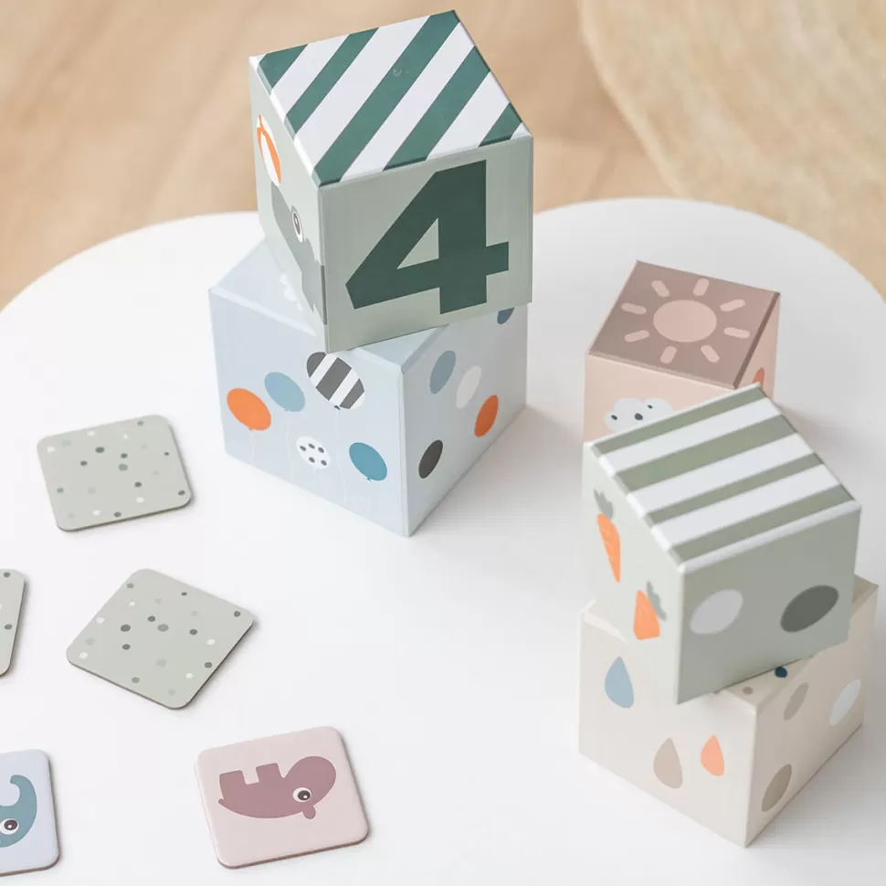 Done by Deer Mes Premiers Jouets>Lot de 5 Cubes à Empiler - Deer Friends Multicolore