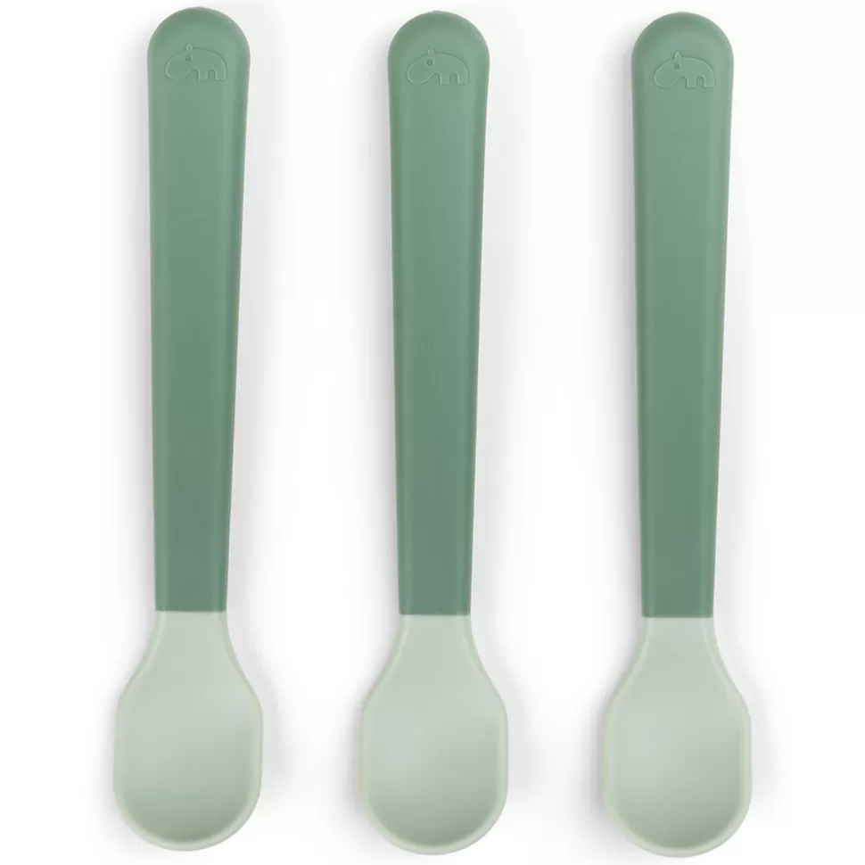 Done by Deer Repas>Lot de 3 Cuillères Easy Grip Foodie - Vert