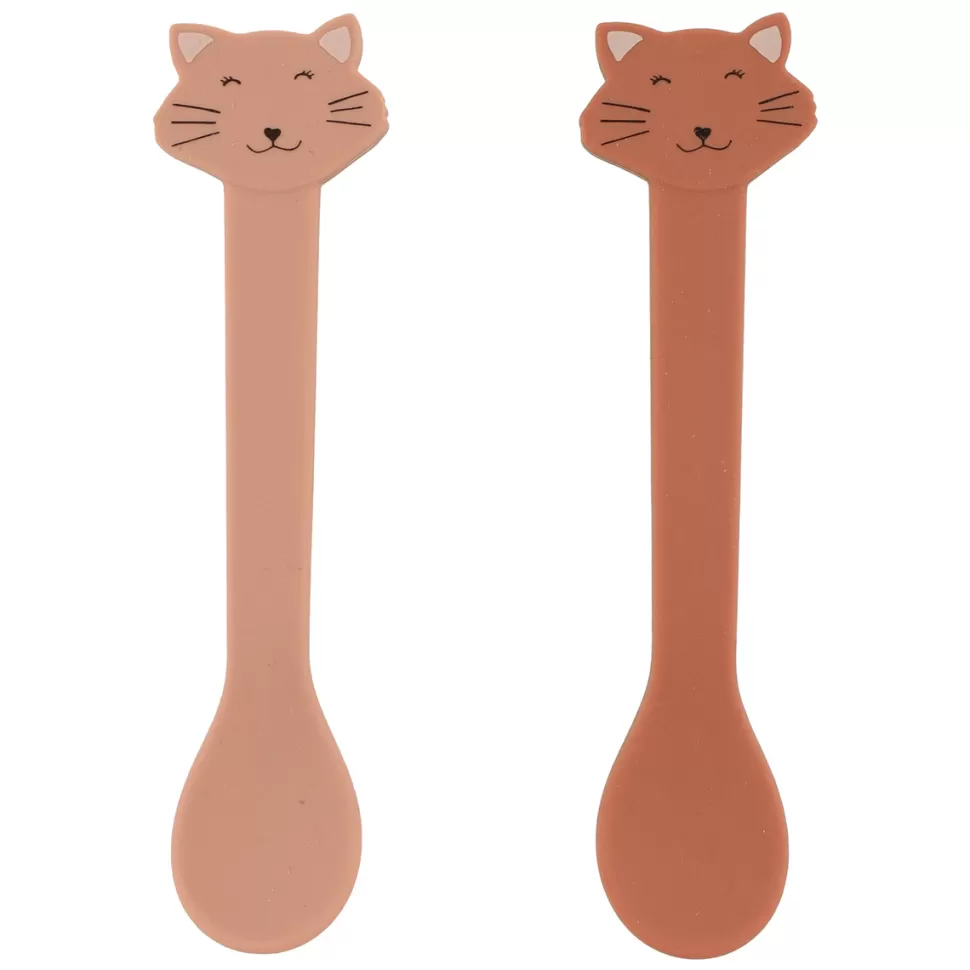 Trixie Baby Repas>Lot de 2 Cuillères en Silicone - Mrs. Cat