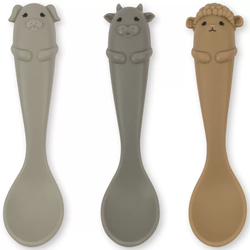 Konges Sløjd Repas>Lot de 3 Cuillères Farm - Ocean Mix