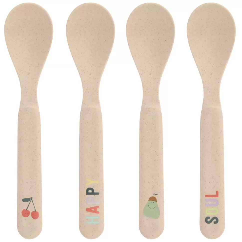 LÄSSIG Repas>Lot de 4 Cuillères Happy Fruits - Cerise