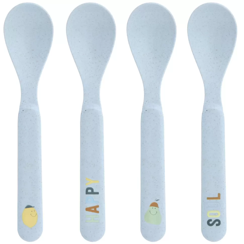 LÄSSIG Repas>Lot de 4 Cuillères Happy Fruits - Citron