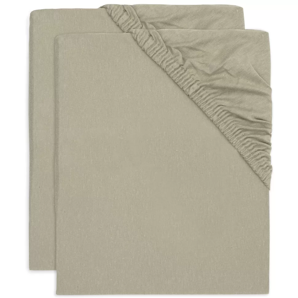 Jollein Literie Bébé>Lot de 2 Draps Housse Olive Green - 60 x 120 cm
