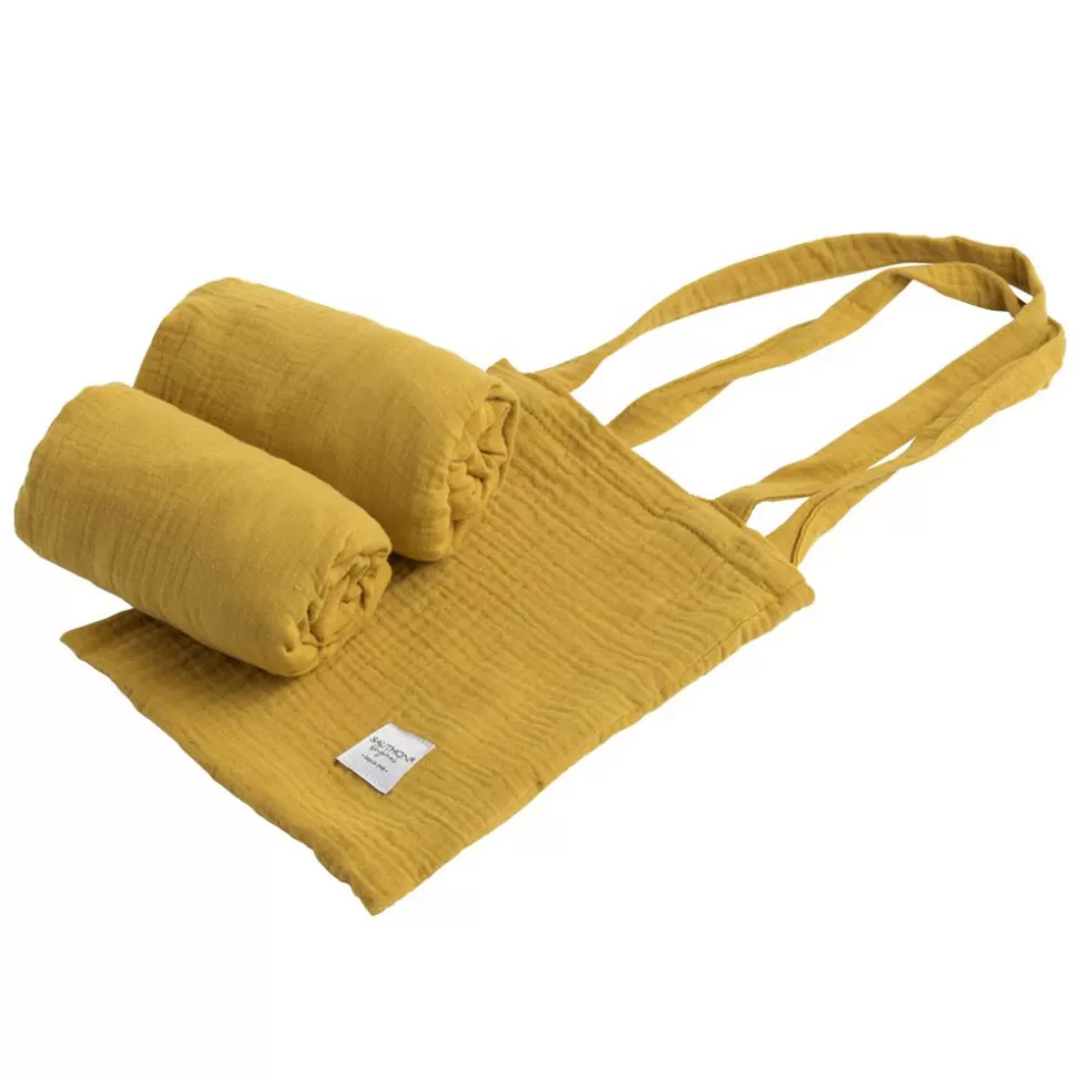 Sauthon Original Literie Bébé>Lot de 2 Draps Housse Original Berceau Galopin Jaune Topaze - 50 x 90 cm