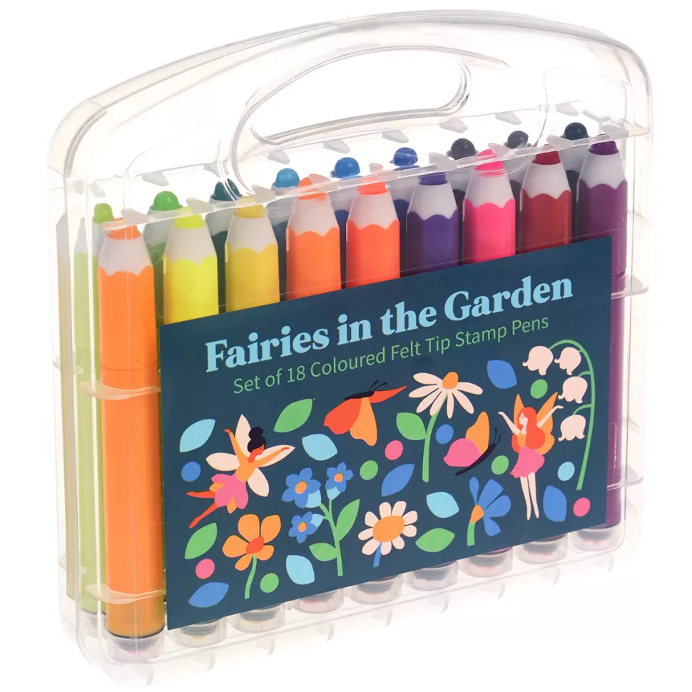 Rex London Loisirs Créatifs>Lot de 18 Feutres à Tampons Fairies In The Garden