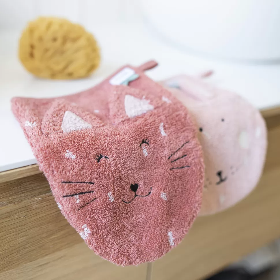 Trixie Baby Textile>Lot de 2 Gants de Toilette - Mrs. Cat & Mrs. Rabbit