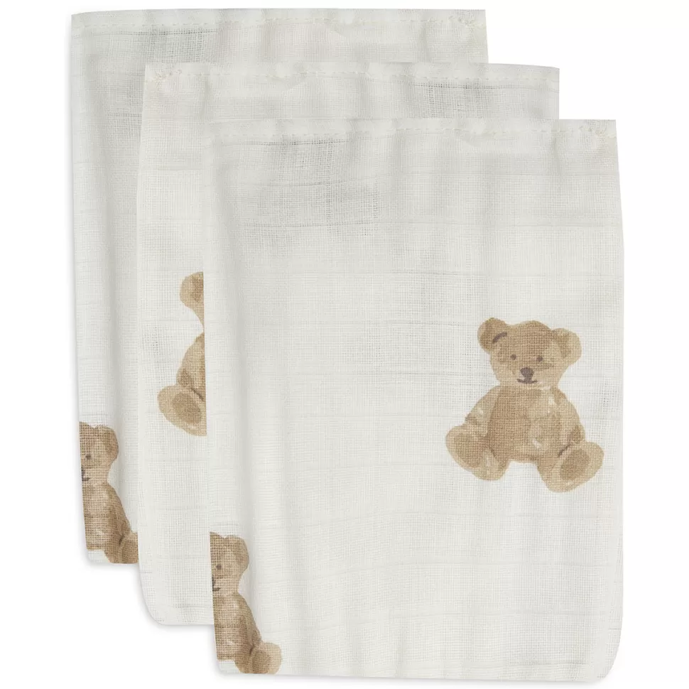 Jollein Textile>Lot de 3 Gants de Toilette - Teddy Bear