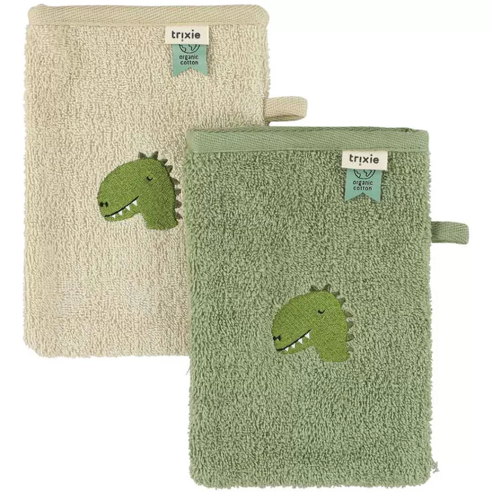 Trixie Baby Textile>Lot de 2 Gants de Toilette Aura - Dino