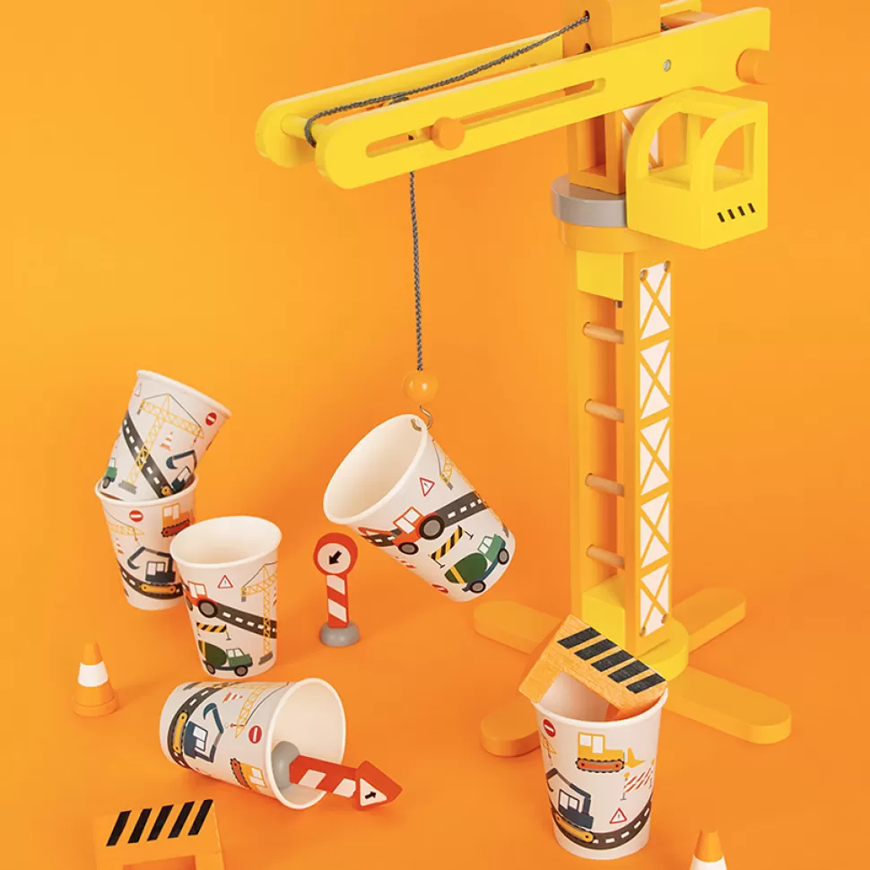 My Little Day Repas>Lot de 8 Gobelets en Papier Construction - 205 ml