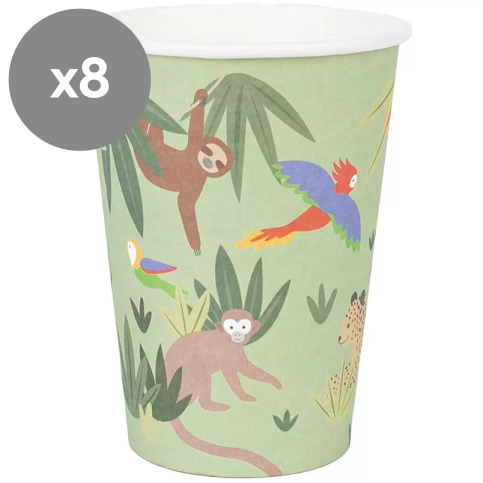My Little Day Repas>Lot de 8 Gobelets en Papier Tropical - 205 ml