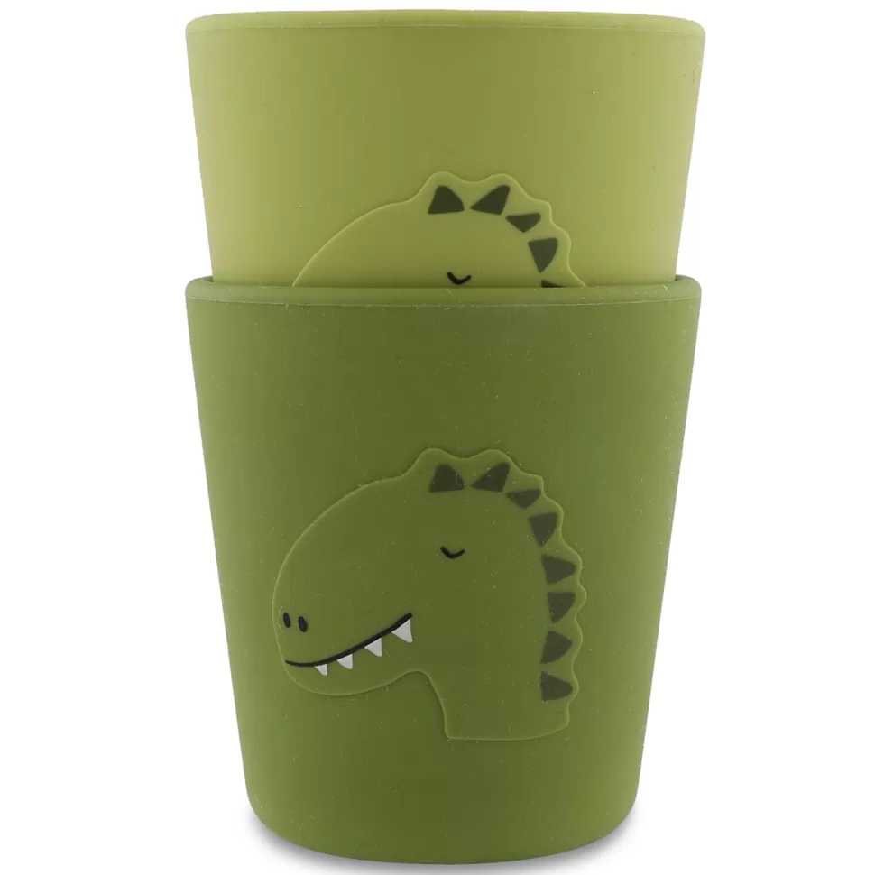 Trixie Baby Repas>Lot de 2 Gobelets en Silicone - Mr. Dino