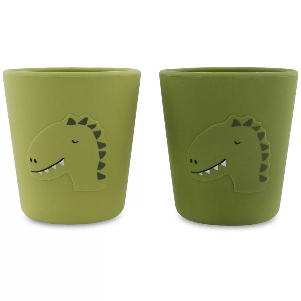 Trixie Baby Repas>Lot de 2 Gobelets en Silicone - Mr. Dino