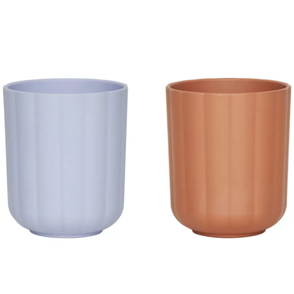 OYOY Repas>Lot de 2 Gobelets Pullo - Caramel & Ice Blue