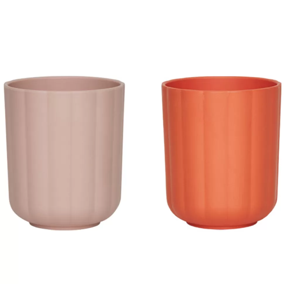 OYOY Repas>Lot de 2 Gobelets Pullo - Rose & Abricot