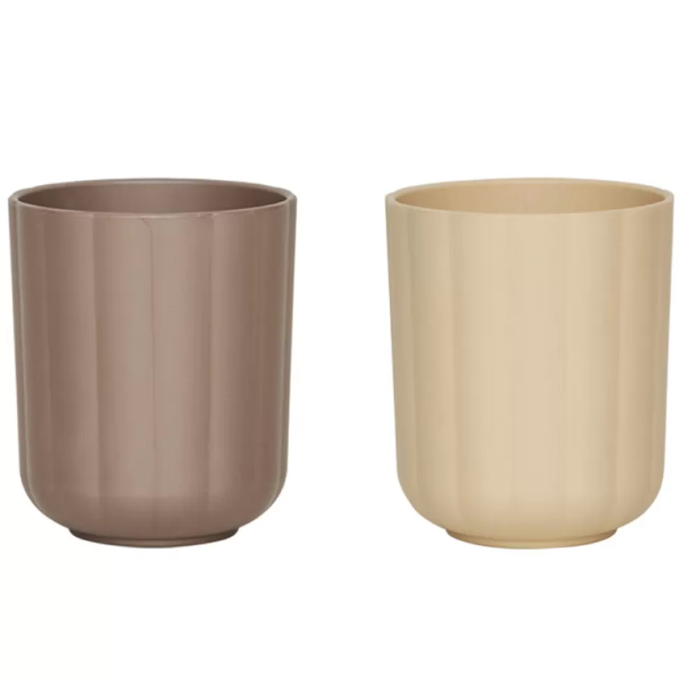 OYOY Repas>Lot de 2 Gobelets Pullo - Taupe & Vanilla