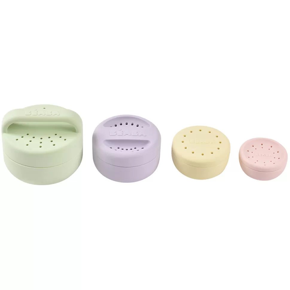 BÉABA Mes Premiers Jouets>Lot de 4 Jouets de Bain Silicone - Menthe au Lait Multi Couleurs