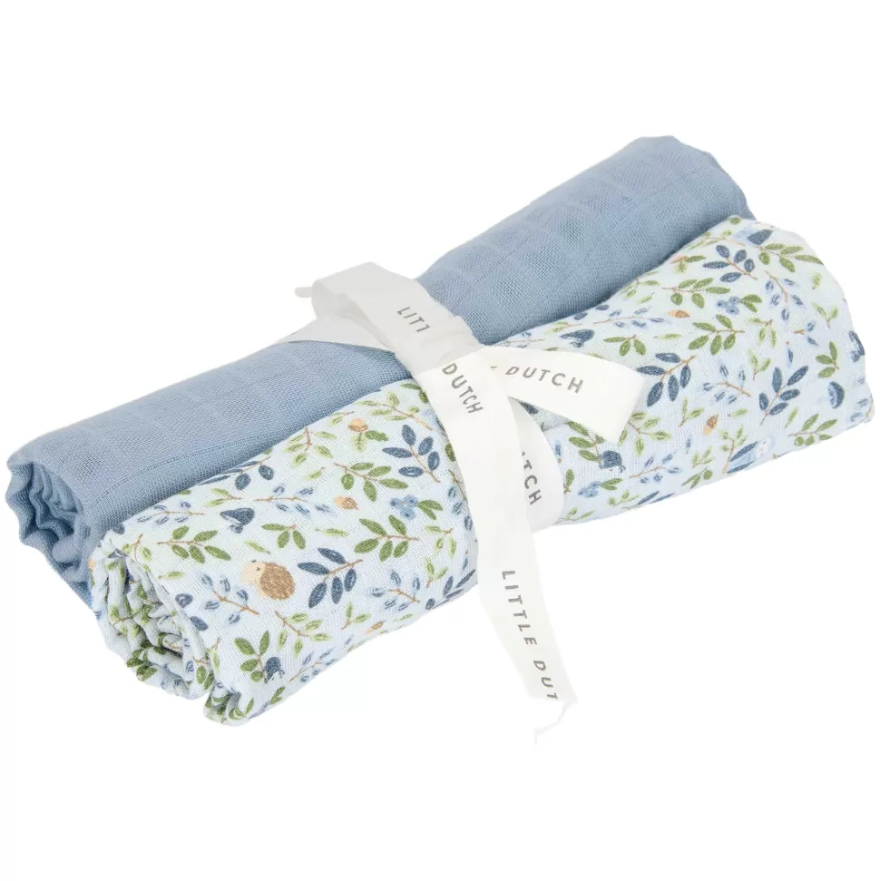 Little Dutch Textile>Lot de 2 Langes Forest Friends - Forest Adventure & Denim Blue