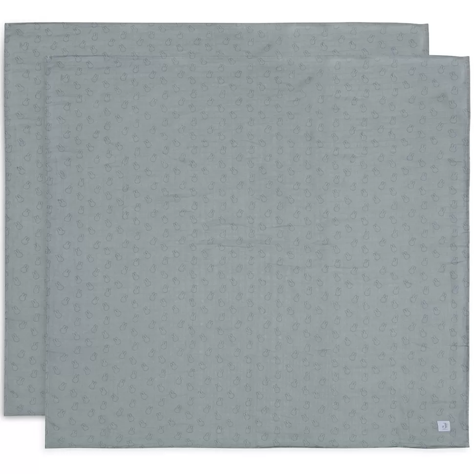 Jollein Textile>Lot de 2 Langes Gaze de Coton - Miffy Silhouettes Sea Green