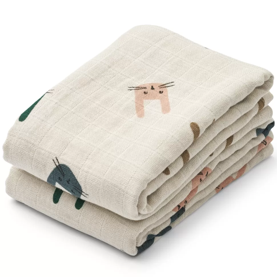 Liewood Textile>Lot de 2 Langes Lewis - Bunny Sandy
