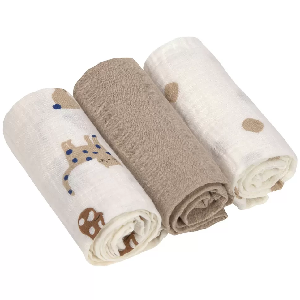 LÄSSIG Textile>Lot de 3 Langes Little Mateys - Bleu Roi