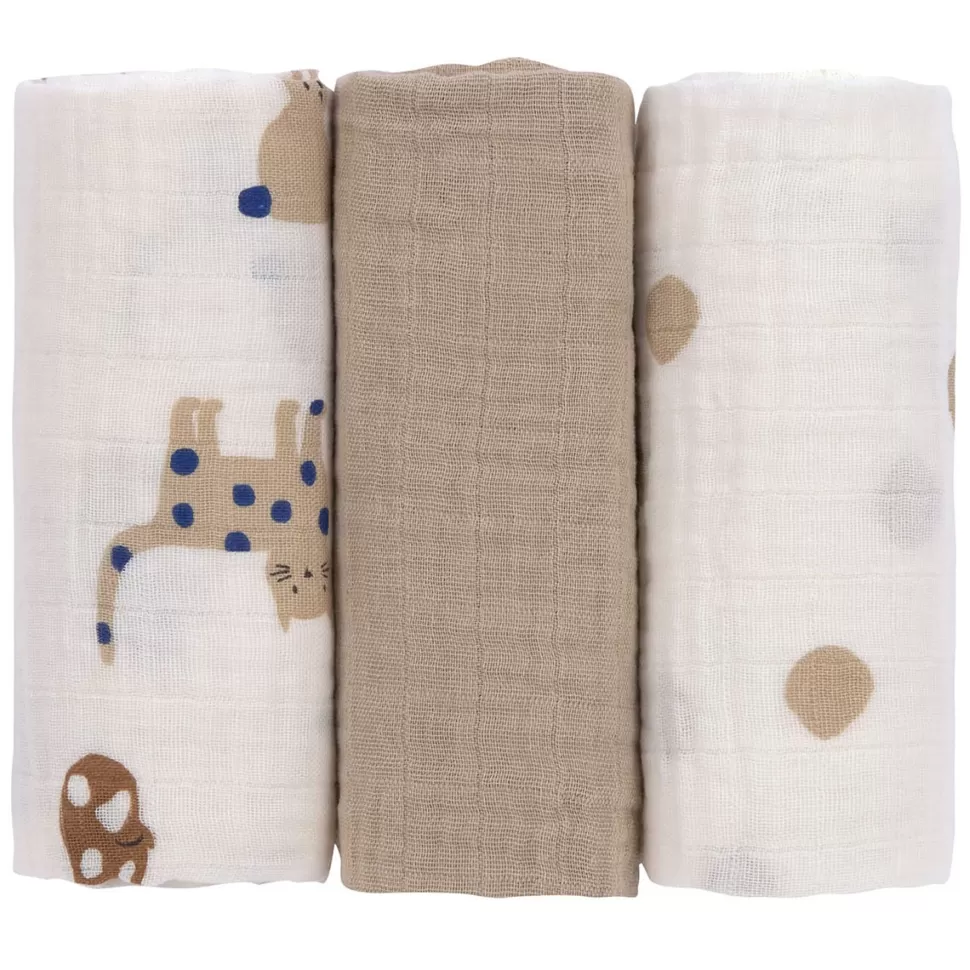 LÄSSIG Textile>Lot de 3 Langes Little Mateys - Bleu Roi