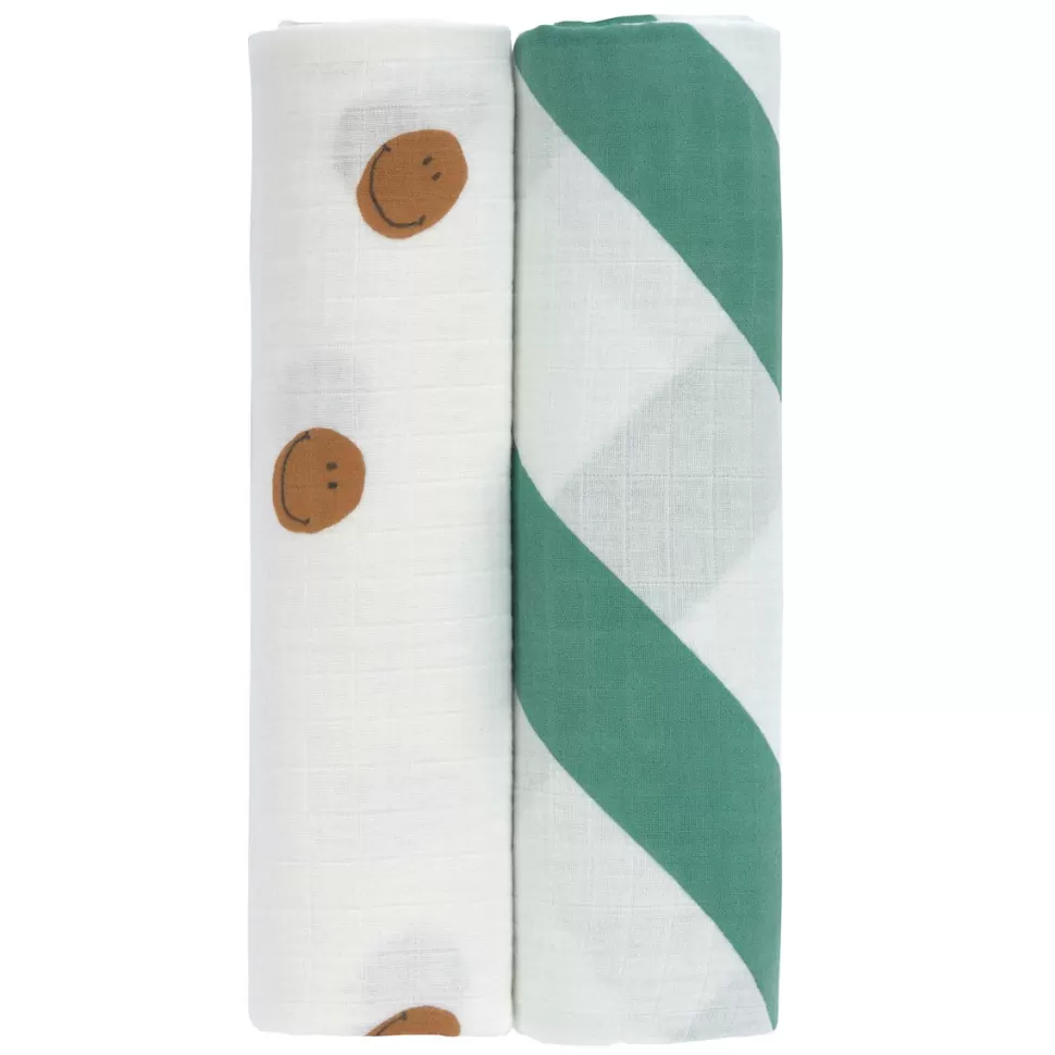 LÄSSIG Textile>Lot de 2 Langes XL Happy Rascals - Smile