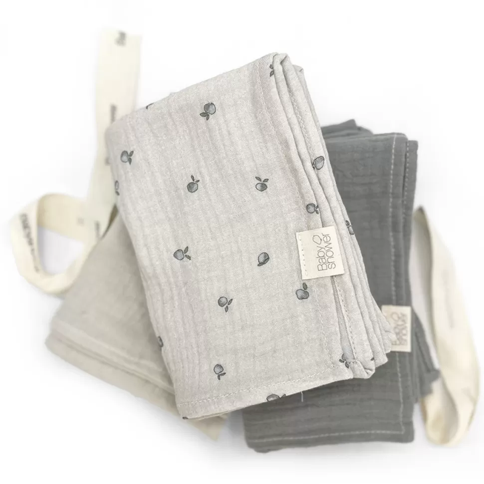 Babyshower Textile>Lot de 3 Mini Langes - Apricot
