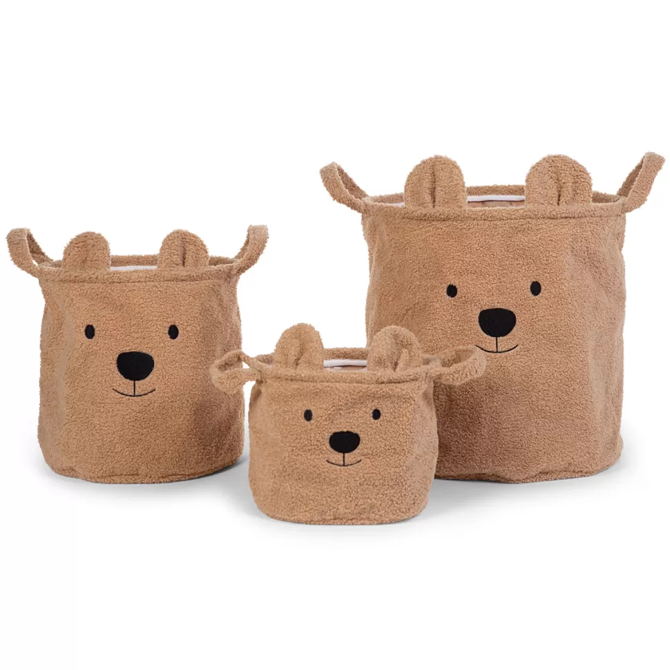 Childhome Rangement>Lot de 3 Paniers - Teddy Beige