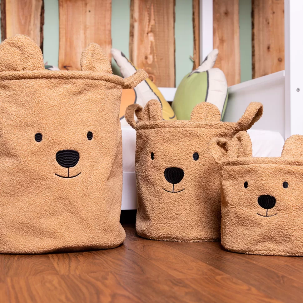Childhome Rangement>Lot de 3 Paniers - Teddy Beige