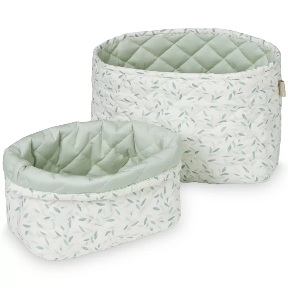 Camcam Copenhagen Rangement>Lot de 2 Paniers de Rangement - Green Leaves