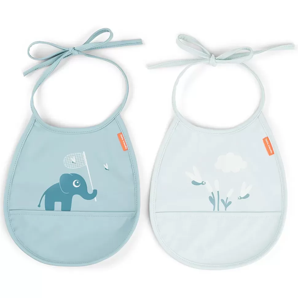 Done by Deer Bavoir | Repas>Lot de 2 Petits Bavoirs - Elphee Bleu