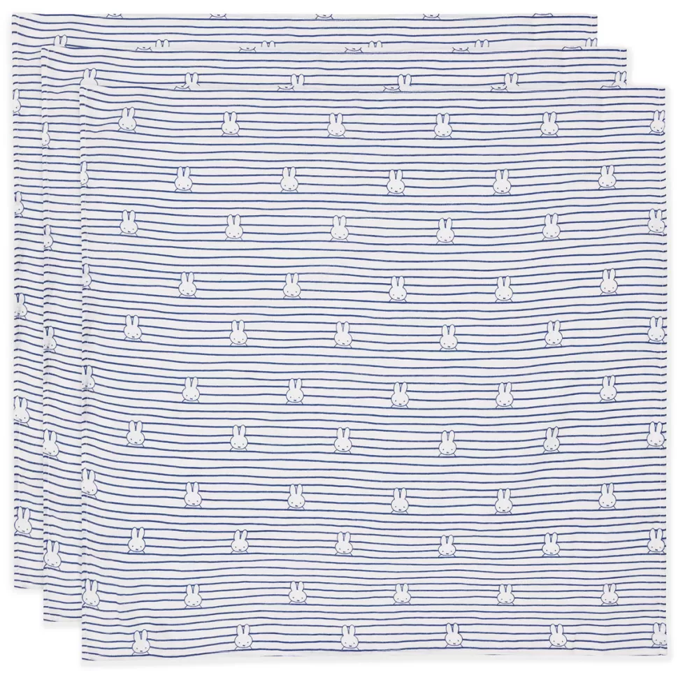 Jollein Textile>Lot de 3 Petits Langes - Miffy Stripe Navy